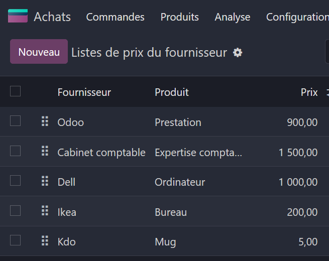 Odoo liste de prix Odoo liste de prix